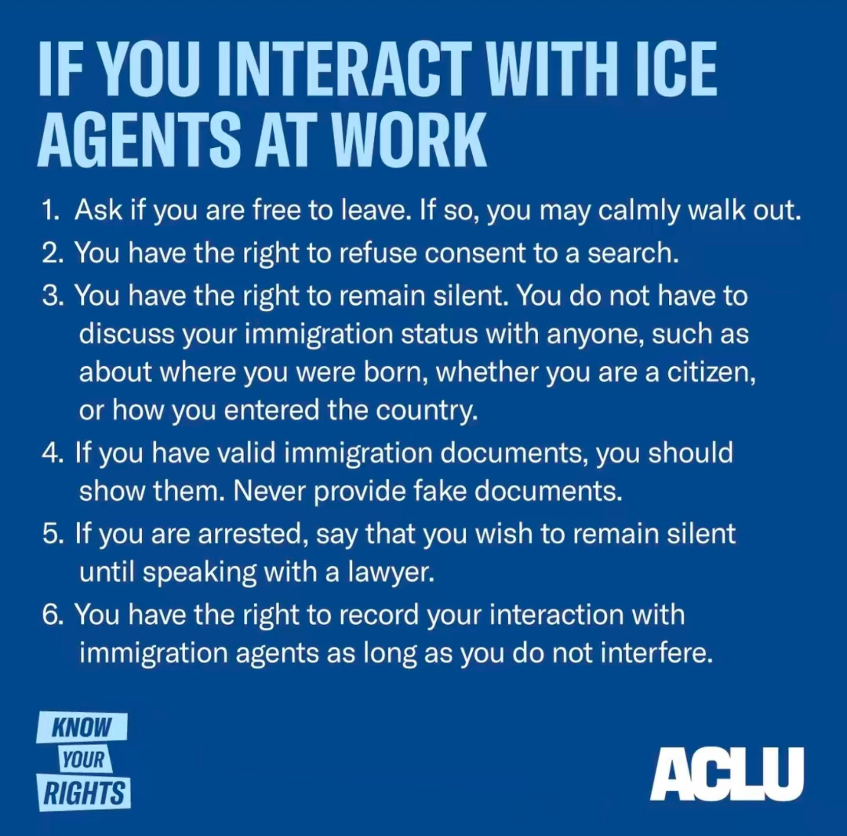 What to do if ICE shows up at your workplace